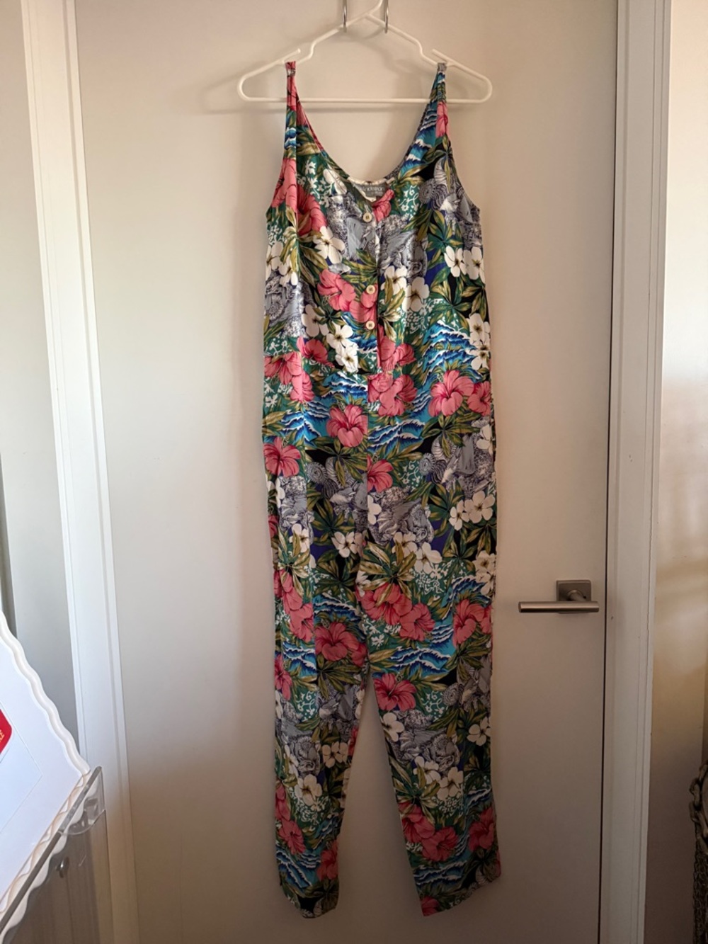 Vintage 90’s Carol Anderson Floral Print Cotton Jumpsuit in Multi color